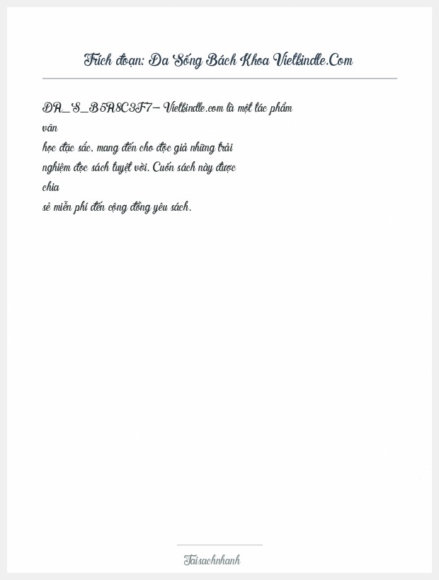 Trích đoạn Da Sống Bách Khoa Vietkindle.Com