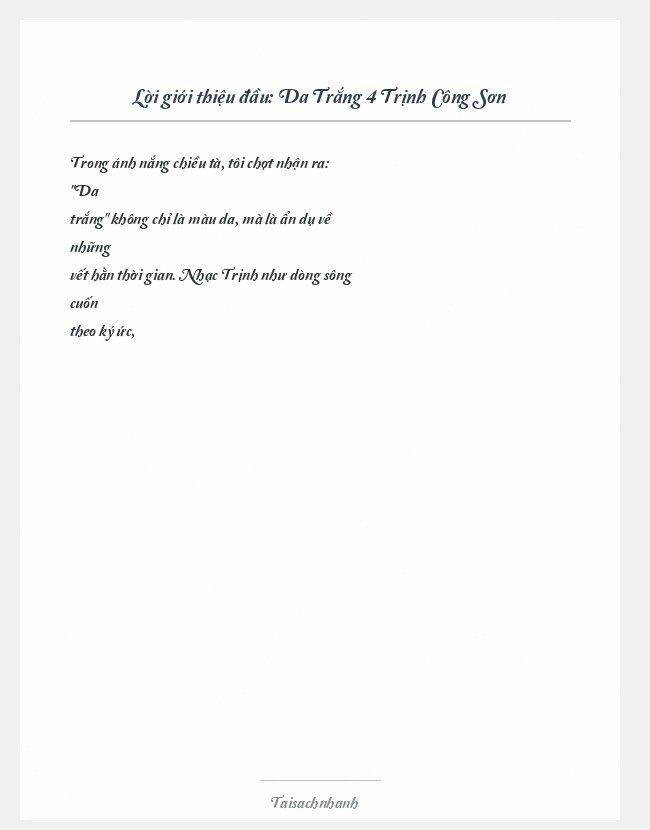 Trích đoạn Da Trắng 4 Trịnh Công Sơn