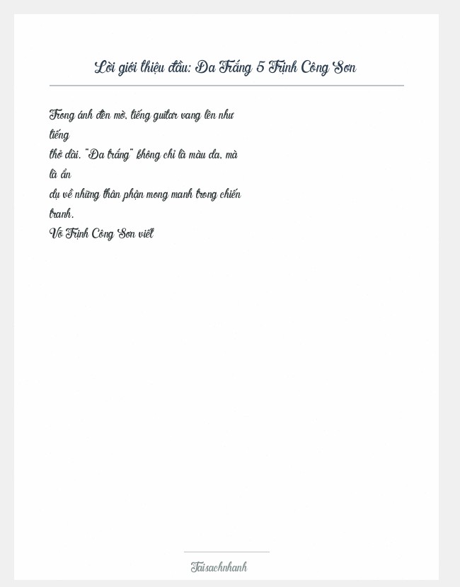 Trích đoạn Da Trắng 5 Trịnh Công Sơn