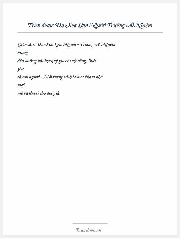 Trích đoạn Dạ Xoa Làm Người Trưởng Ái Nhiệm