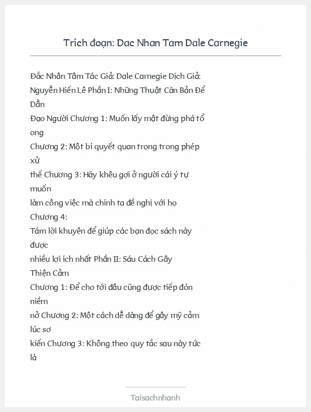 Trích đoạn Dac Nhan Tam Dale Carnegie