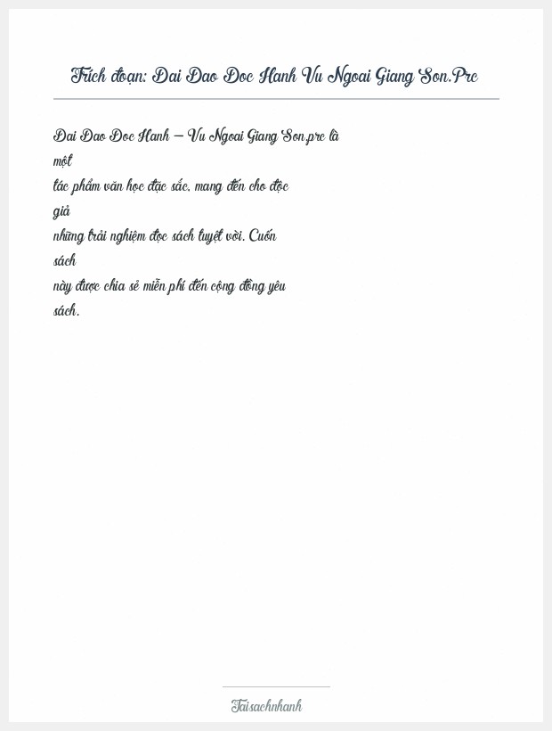 Trích đoạn Dai Dao Doc Hanh Vu Ngoai Giang Son.Prc