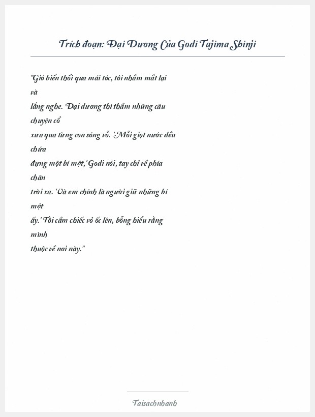 Trích đoạn Đại Dương Của Godi Tajima Shinji