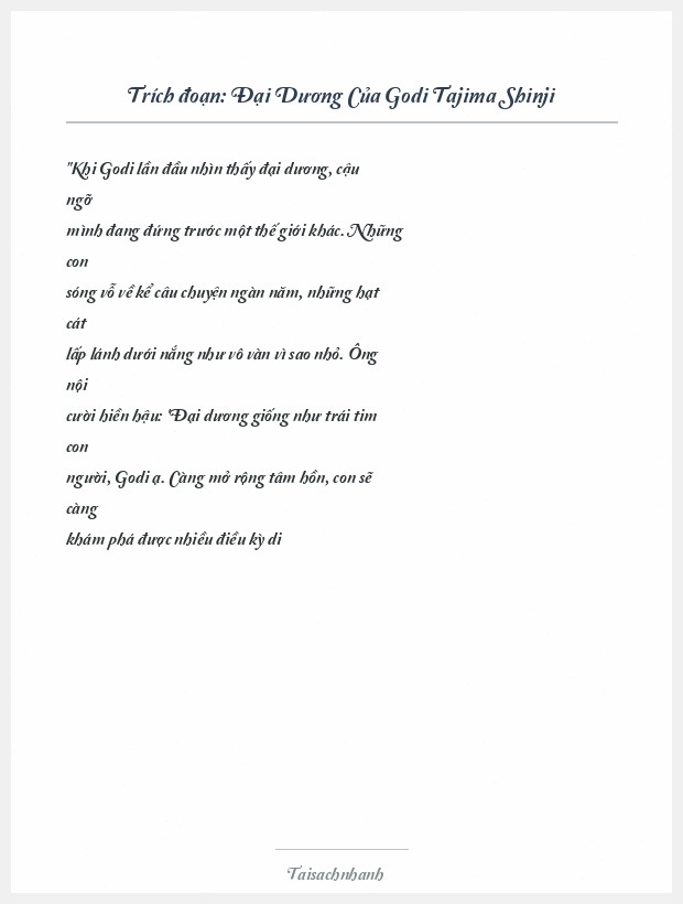 Trích đoạn Đại Dương Của Godi Tajima Shinji