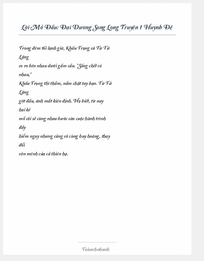 Trích đoạn Đại Dương Song Long Truyện 1 Huynh Đệ