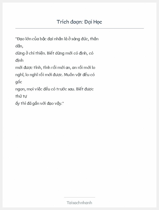 Trích đoạn Đại Học