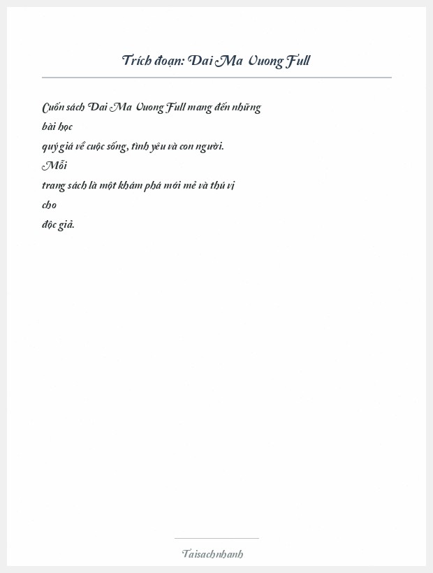 Trích đoạn Dai Ma Vuong Full