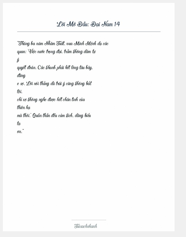Trích đoạn Đại Nam 14