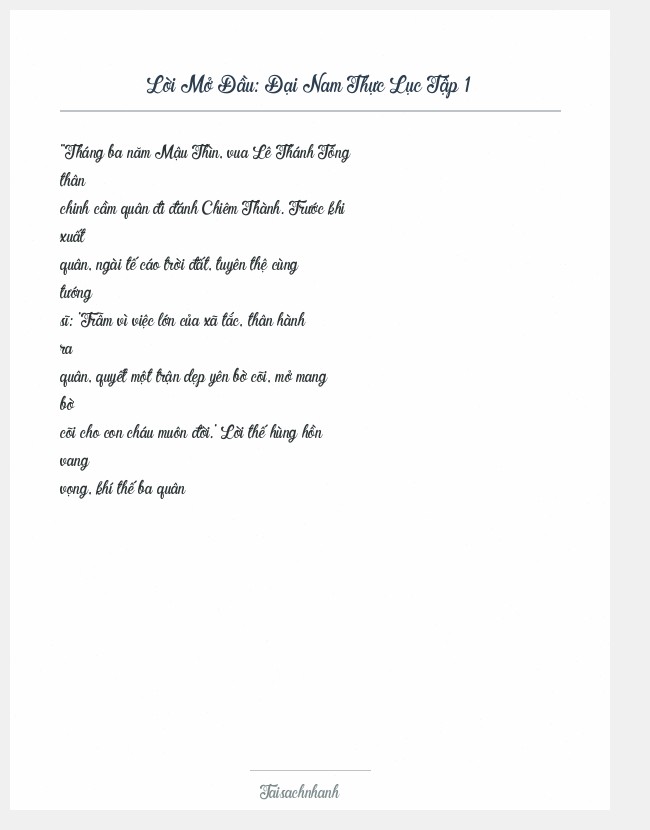 Trích đoạn Đại Nam Thực Lục Tập 1