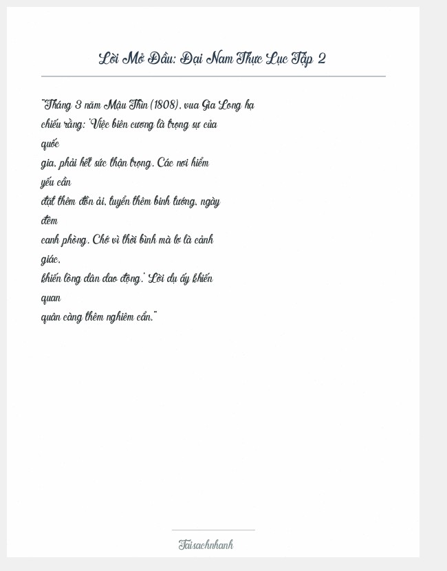 Trích đoạn Đại Nam Thực Lục Tập 2