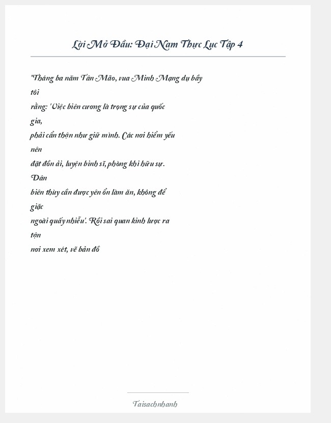 Trích đoạn Đại Nam Thực Lục Tập 4