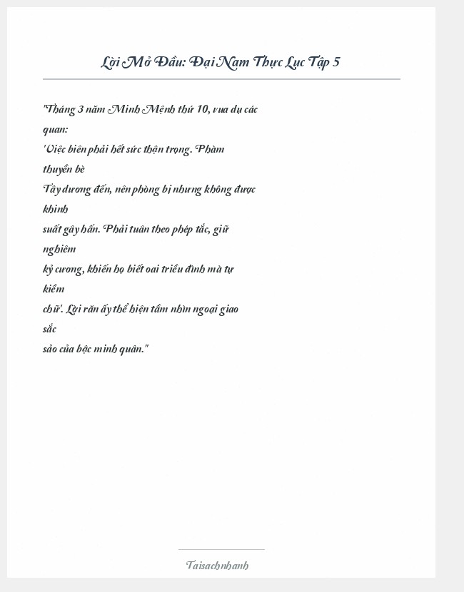 Trích đoạn Đại Nam Thực Lục Tập 5