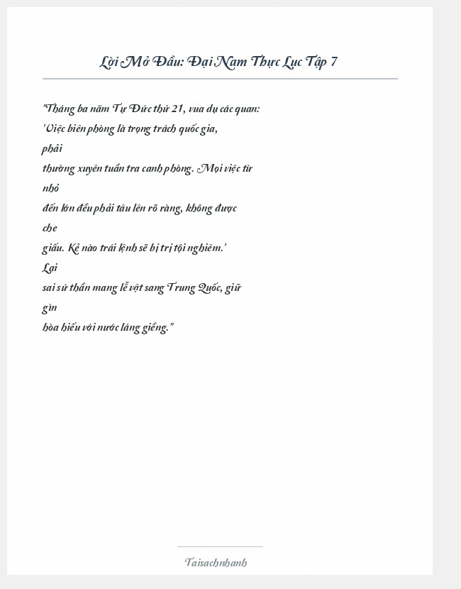 Trích đoạn Đại Nam Thực Lục Tập 7