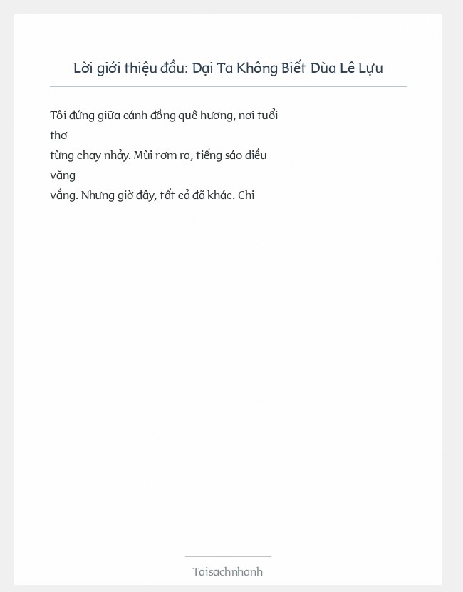 Trích đoạn Đại Ta Không Biết Đùa Lê Lựu