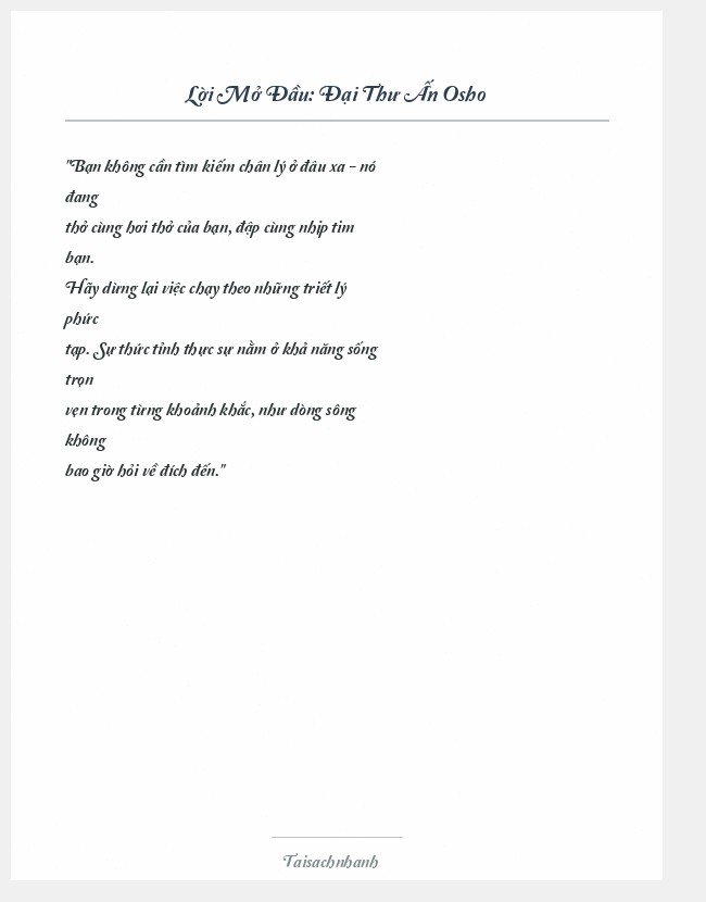 Trích đoạn Đại Thư Ấn Osho