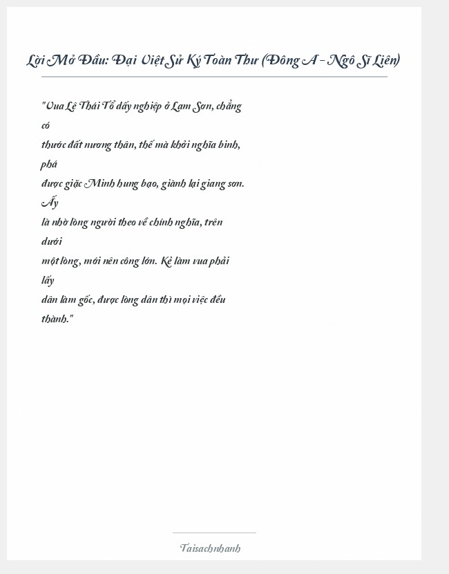 Trích đoạn Đại Việt Sử Ký Toàn Thư (Đông A - Ngô Sĩ Liên)