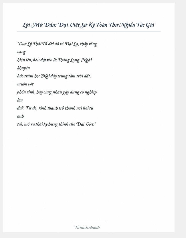 Trích đoạn Đại Việt Sử Ký Toàn Thư Nhiều Tác Giả