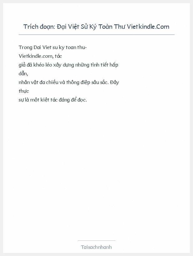 Trích đoạn Đại Việt Sử Ký Toàn Thư Vietkindle.Com