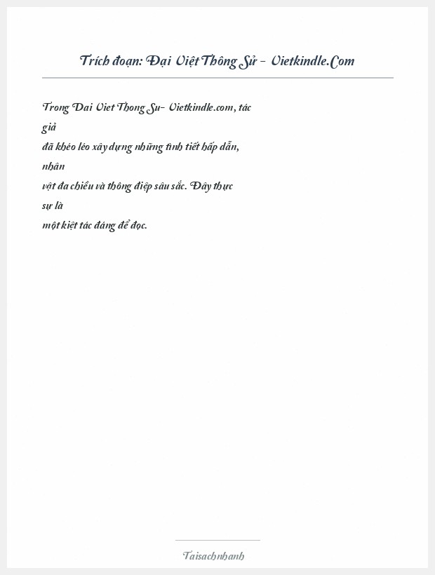 Trích đoạn Đại Việt Thông Sử - Vietkindle.Com