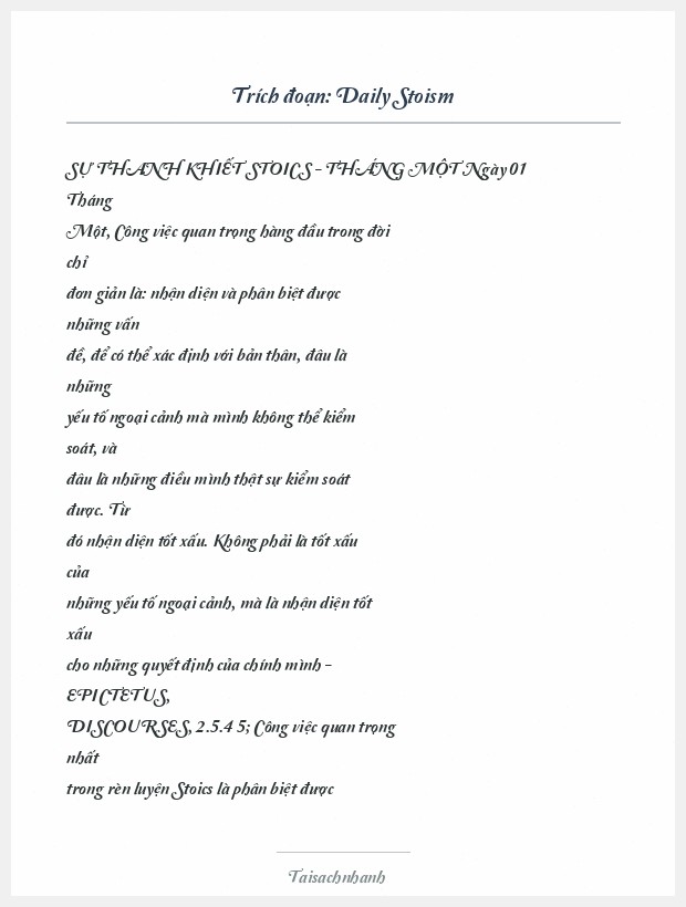 Trích đoạn Daily Stoism