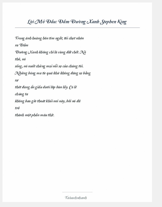 Trích đoạn Đầm Đường Xanh Stephen King