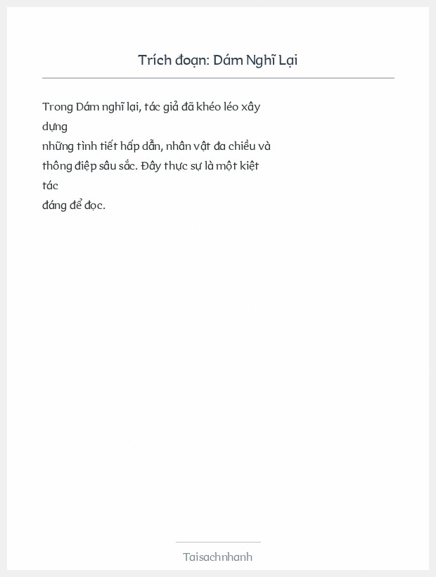 Trích đoạn Dám Nghĩ Lại