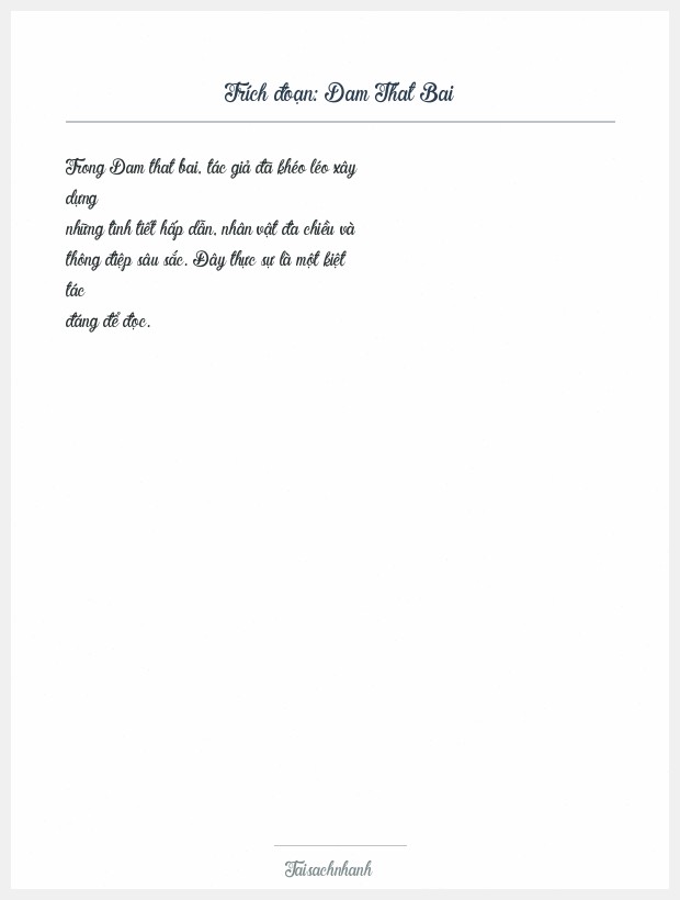 Trích đoạn Dam That Bai