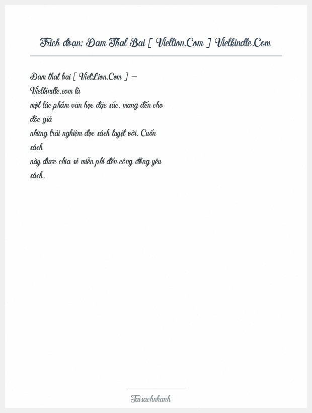 Trích đoạn Dam That Bai [ Vietlion.Com ] Vietkindle.Com