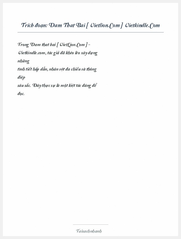 Trích đoạn Dam That Bai [ Vietlion.Com ] Vietkindle.Com