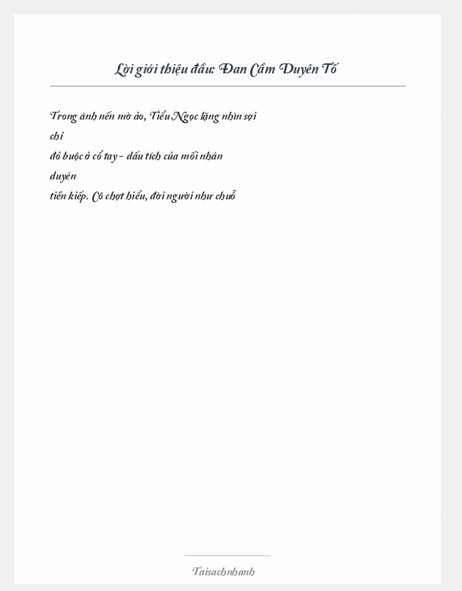 Trích đoạn Đan Cầm Duyên Tố