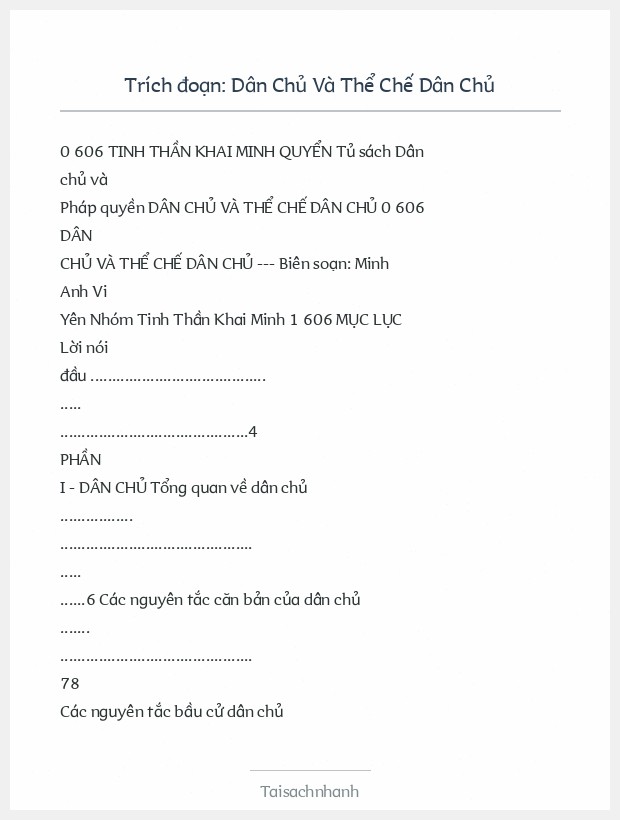 Trích đoạn Dân Chủ Và Thể Chế Dân Chủ