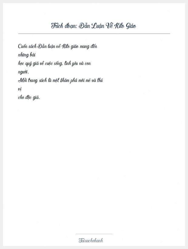 Trích đoạn Dẫn Luận Về Kito Giáo