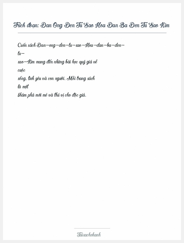 Trích đoạn Dan Ong Den Tu Sao Hoa Dan Ba Den Tu Sao Kim