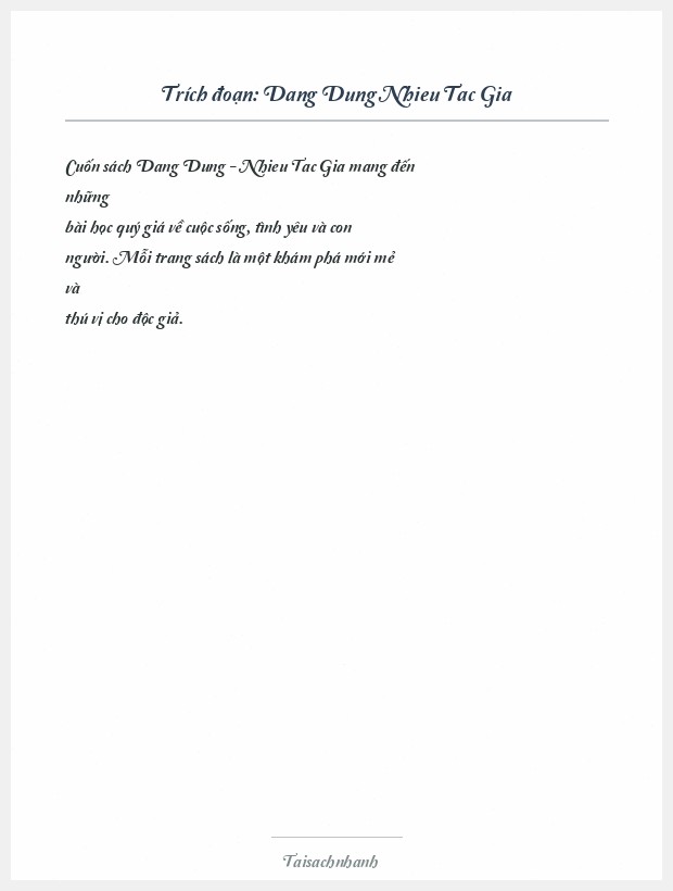 Trích đoạn Dang Dung Nhieu Tac Gia