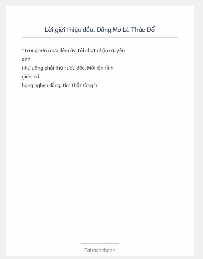 Trích đoạn Đắng Mơ Là Thác Đổ