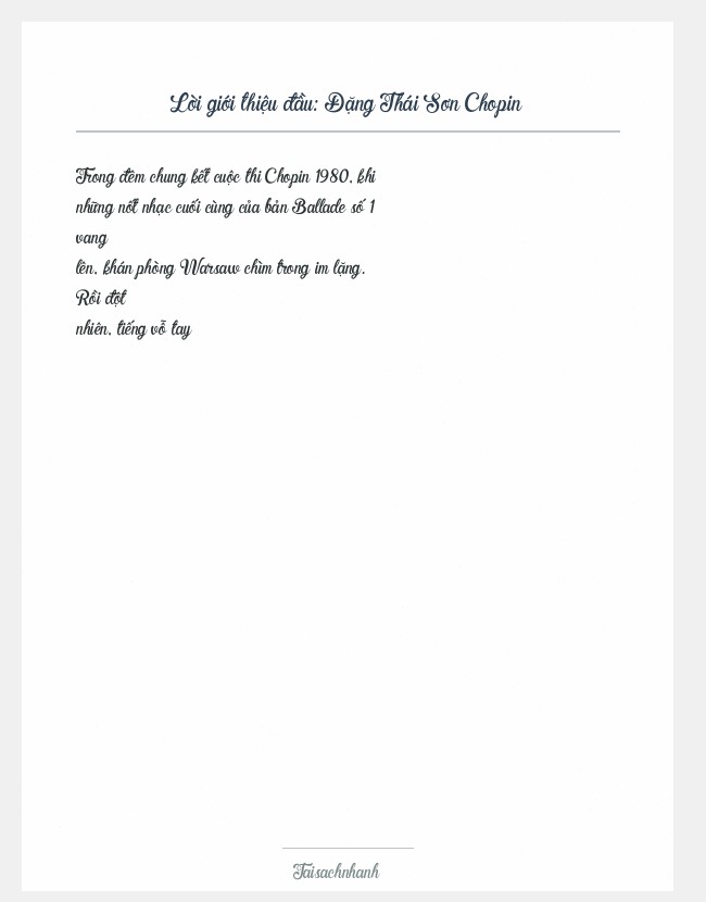 Trích đoạn Đặng Thái Sơn Chopin