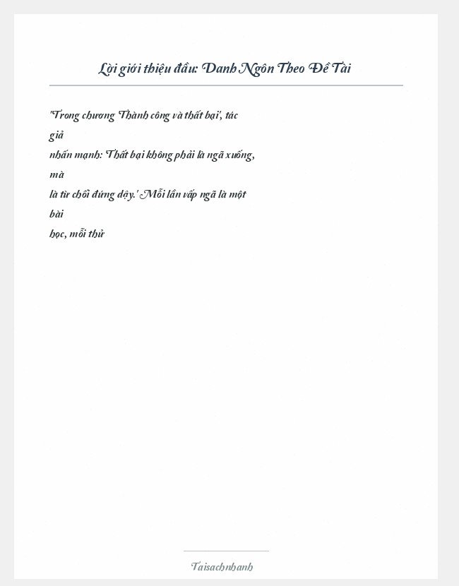 Trích đoạn Danh Ngôn Theo Đề Tài