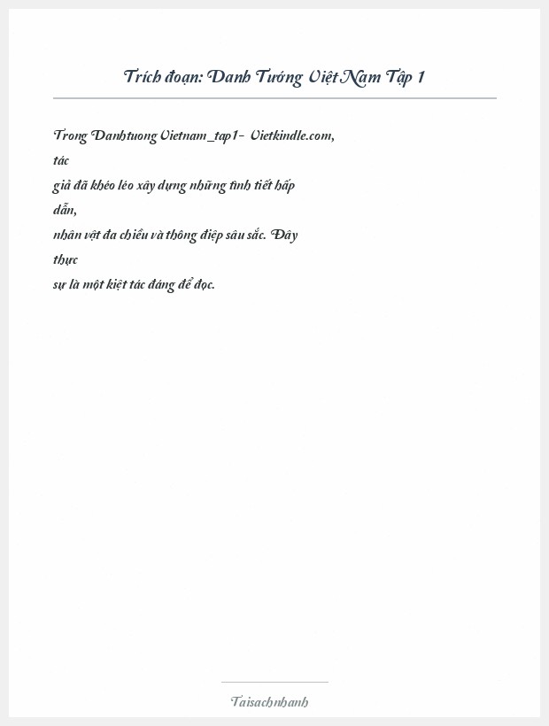 Trích đoạn Danh Tướng Việt Nam Tập 1