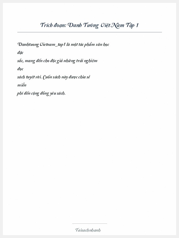 Trích đoạn Danh Tướng Việt Nam Tập 1