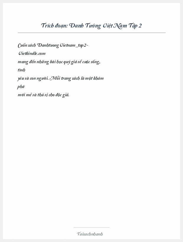 Trích đoạn Danh Tướng Việt Nam Tập 2