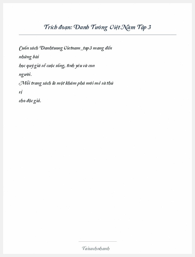 Trích đoạn Danh Tướng Việt Nam Tập 3