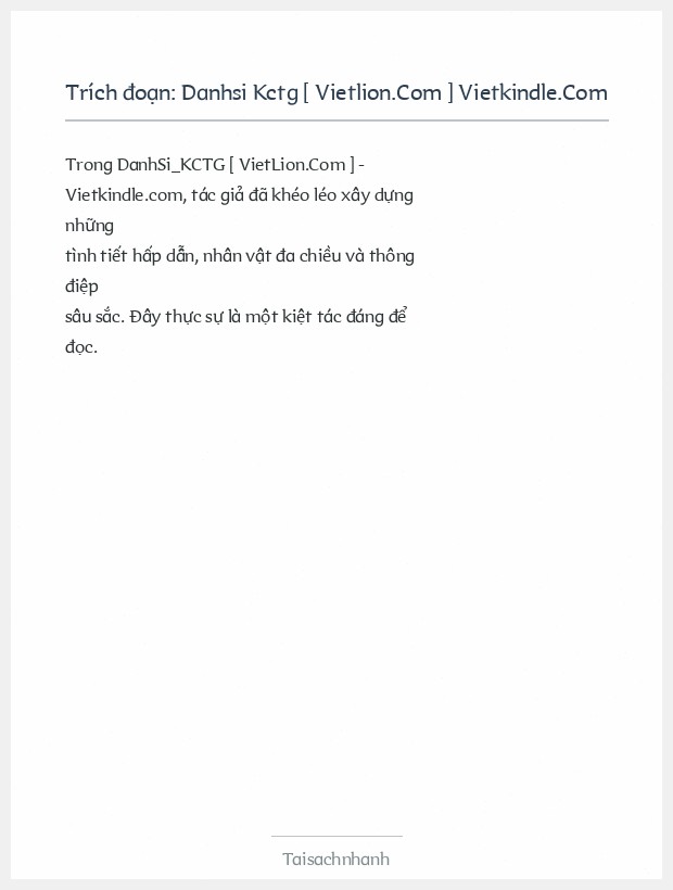 Trích đoạn Danhsi Kctg [ Vietlion.Com ] Vietkindle.Com