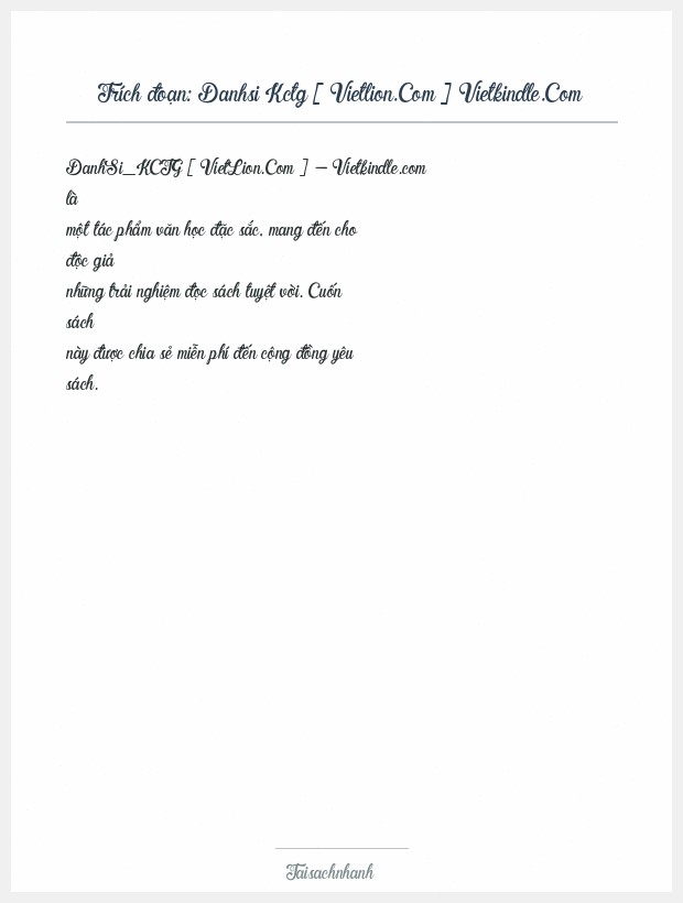 Trích đoạn Danhsi Kctg [ Vietlion.Com ] Vietkindle.Com