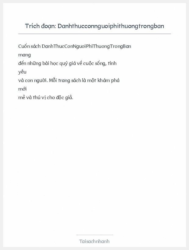 Trích đoạn Danhthucconnguoiphithuongtrongban