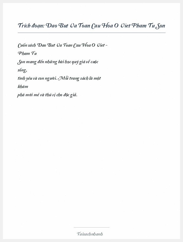 Trích đoạn Dao But Va Toan Cau Hoa O Viet Pham Tu Son