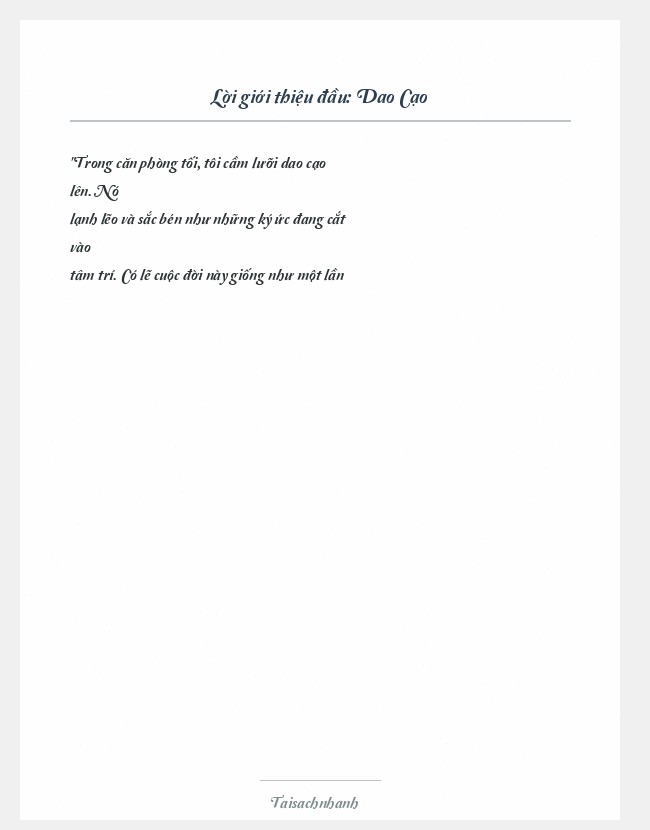 Trích đoạn Dao Cạo