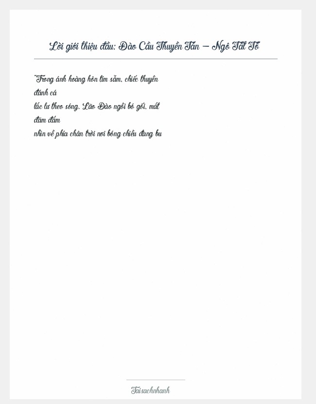 Trích đoạn Đào Cầu Thuyền Tán - Ngô Tất Tố