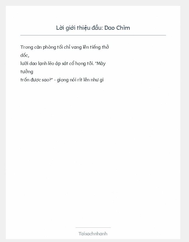 Trích đoạn Dao Chìm