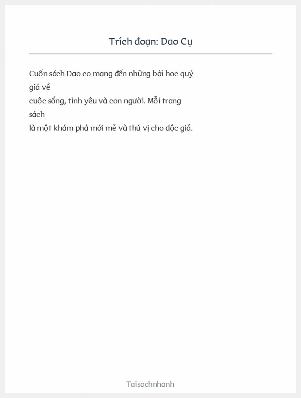 Trích đoạn Dao Cụ