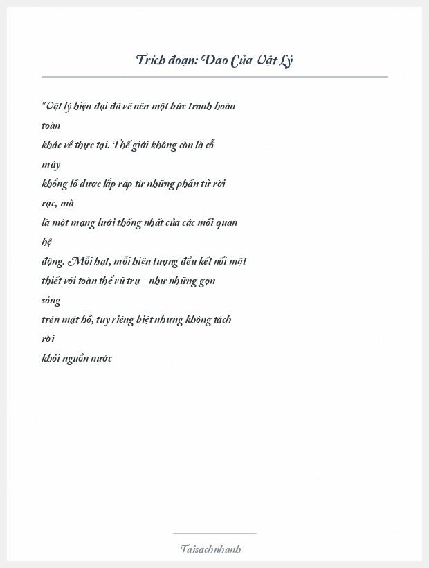 Trích đoạn Dao Của Vật Lý